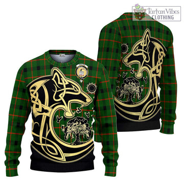 Kincaid Modern Tartan Ugly Sweater with Family Crest Celtic Wolf Style