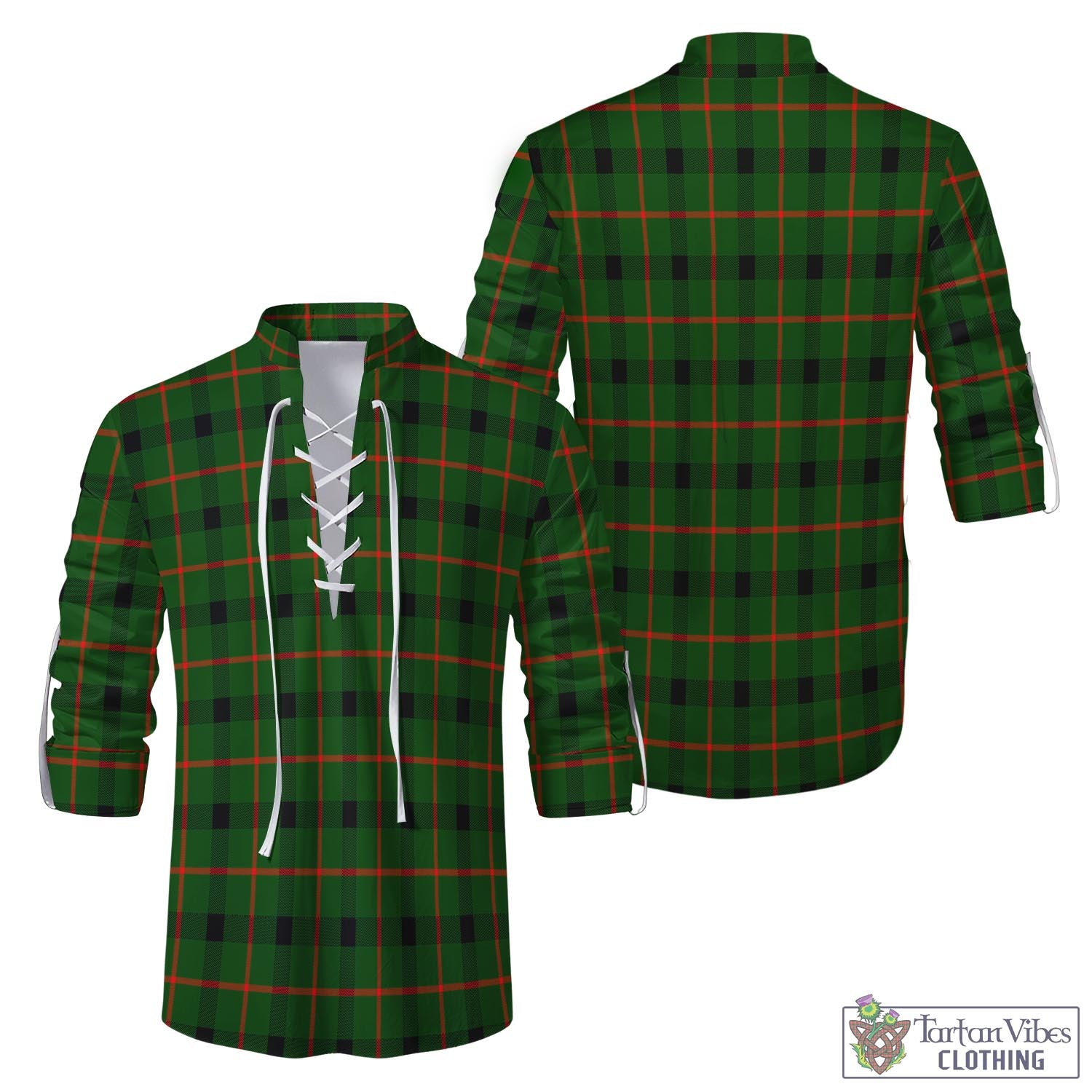 Tartan Vibes Clothing Kincaid Modern Tartan Men's Scottish Traditional Jacobite Ghillie Kilt Shirt