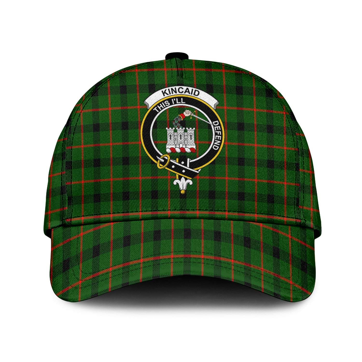 Kincaid Modern Tartan Classic Cap with Family Crest Classic Cap Universal Fit - Tartan Vibes Clothing