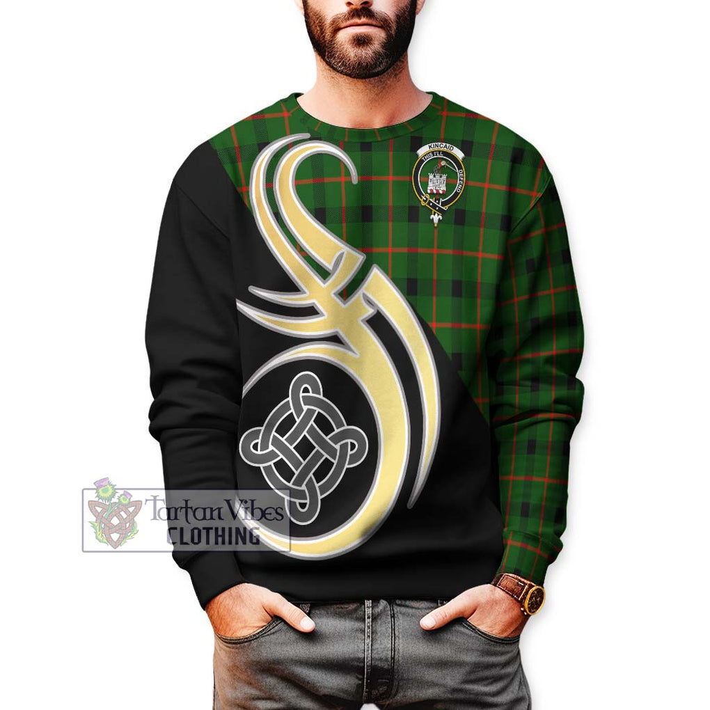 Kincaid Modern Tartan Sweatshirt with Family Crest and Celtic Symbol Style Unisex - Tartan Vibes Clothing