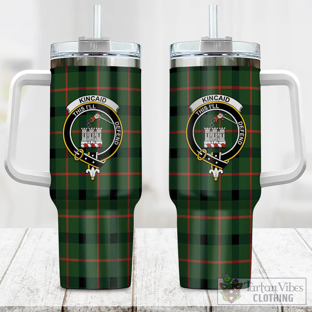 Tartan Vibes Clothing Kincaid Modern Tartan and Family Crest Tumbler with Handle