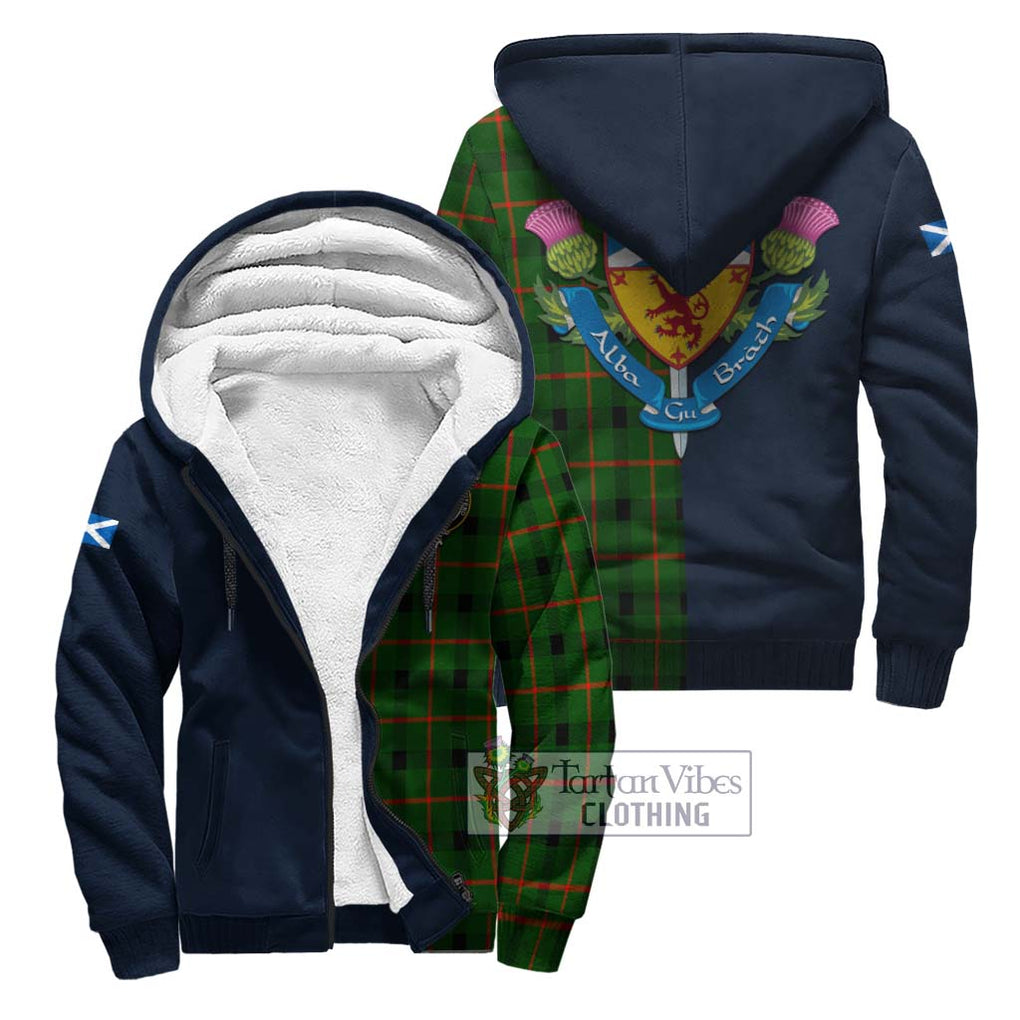 Tartan Vibes Clothing Kincaid Modern Tartan Sherpa Hoodie with Scottish Lion Royal Arm Half Style