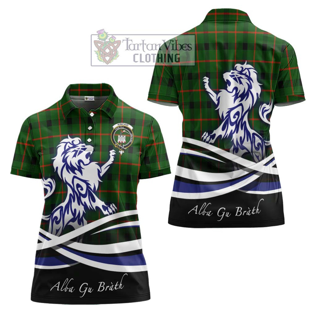 Kincaid Modern Tartan Women's Polo Shirt with Alba Gu Brath Regal Lion Emblem Women - Tartanvibesclothing Shop