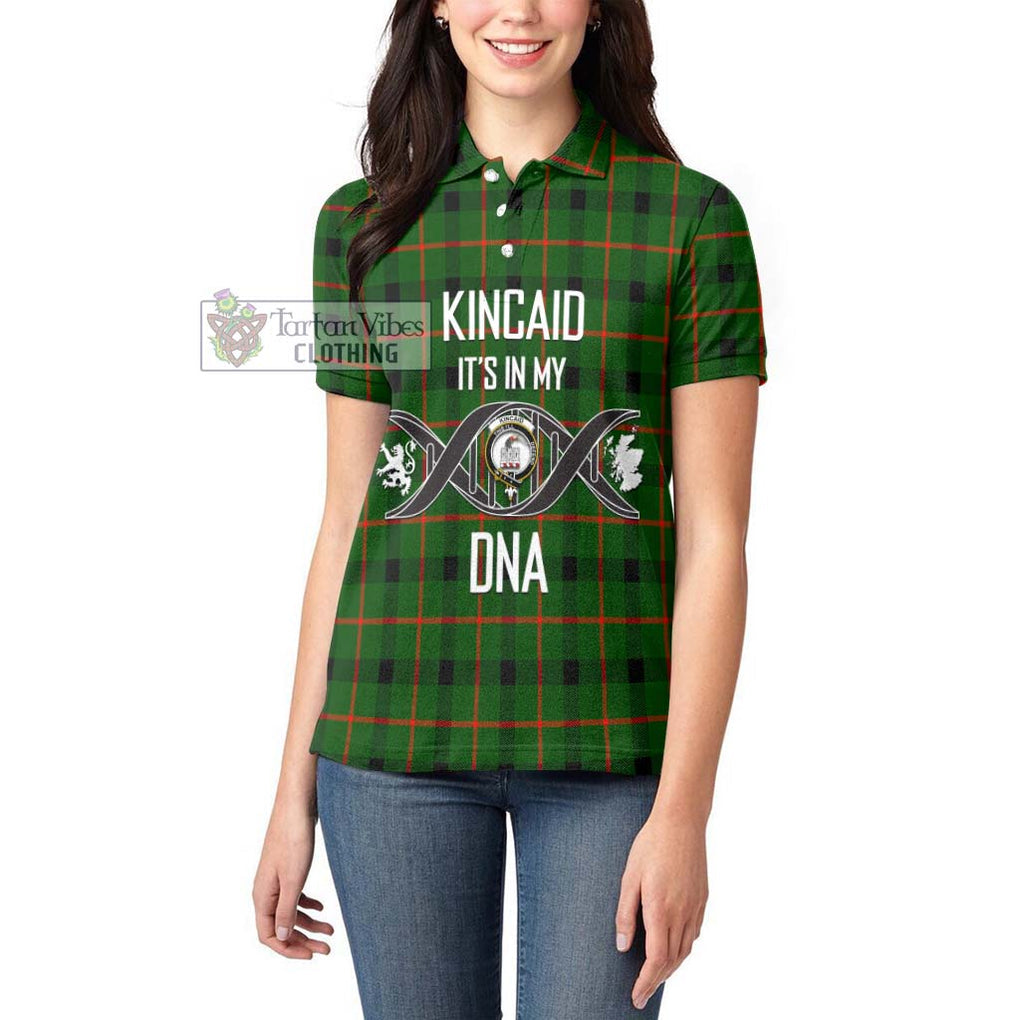 Kincaid Modern Tartan Women's Polo Shirt with Family Crest DNA In Me Style Women - Tartanvibesclothing Shop