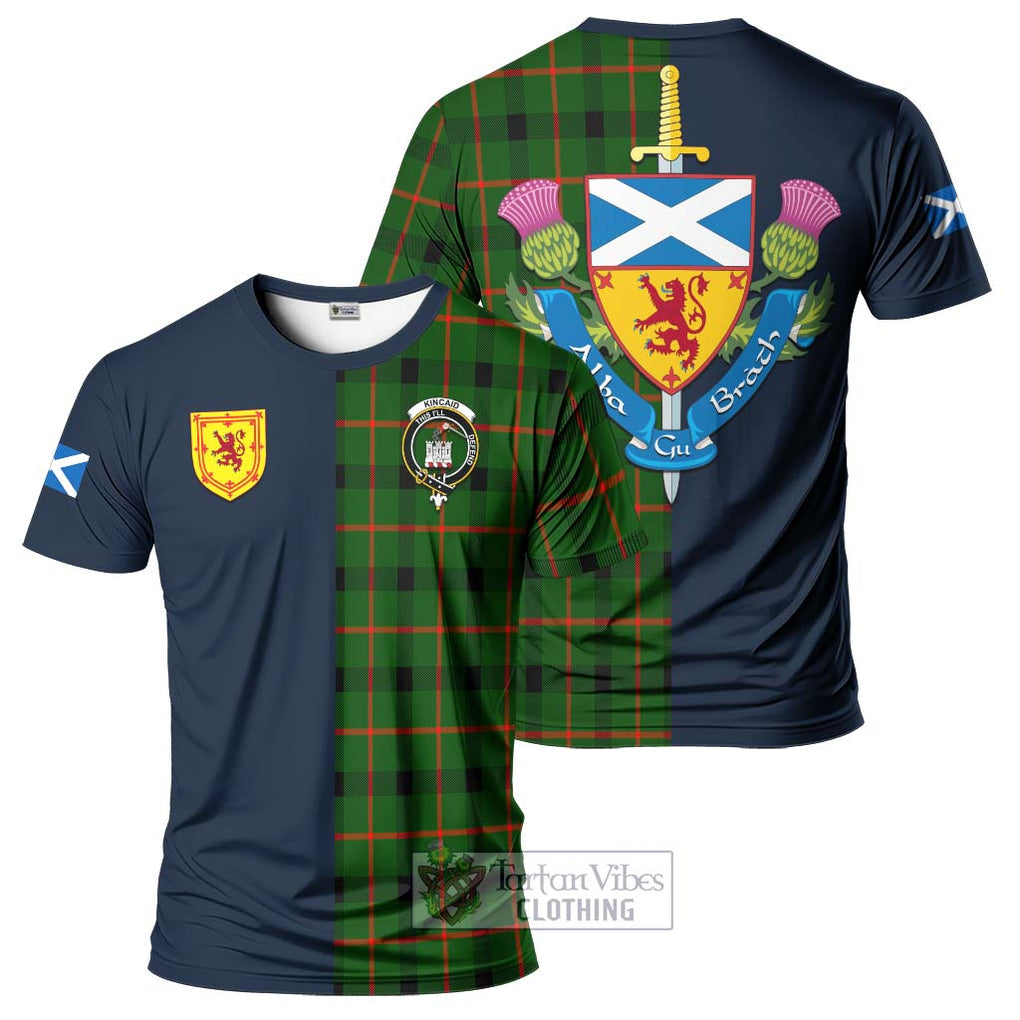 Tartan Vibes Clothing Kincaid Modern Tartan T-Shirt Alba with Scottish Lion Royal Arm Half Style