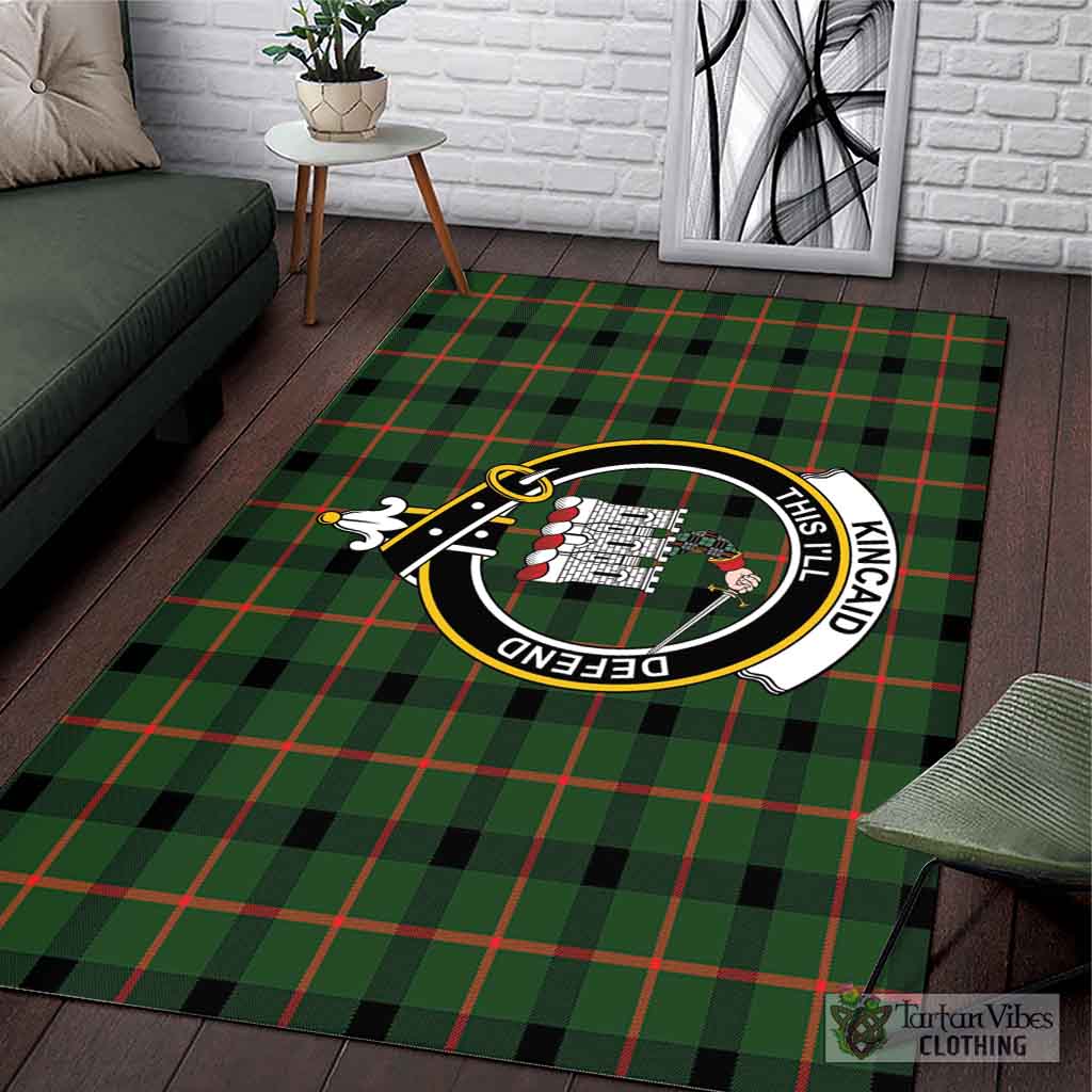 Tartan Vibes Clothing Kincaid Modern Tartan Area Rug with Family Crest