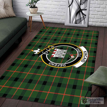 Kincaid Modern Tartan Area Rug with Family Crest