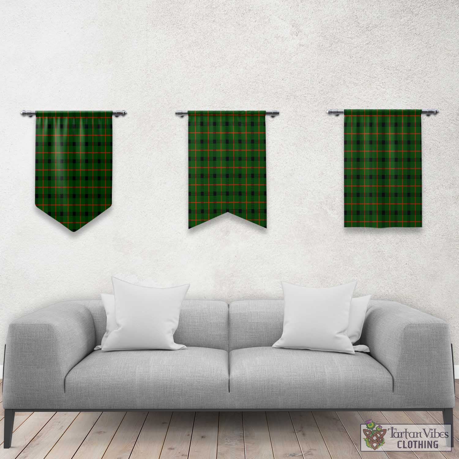 Tartan Vibes Clothing Kincaid Modern Tartan Gonfalon, Tartan Banner