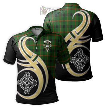 Kincaid Modern Tartan Polo Shirt with Family Crest and Celtic Symbol Style