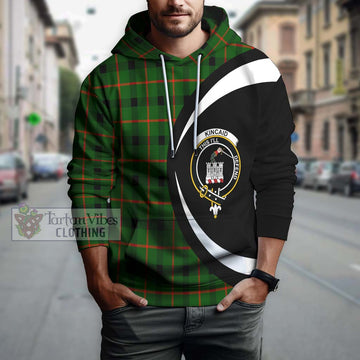 Kincaid Modern Tartan Hoodie with Family Crest Circle Style