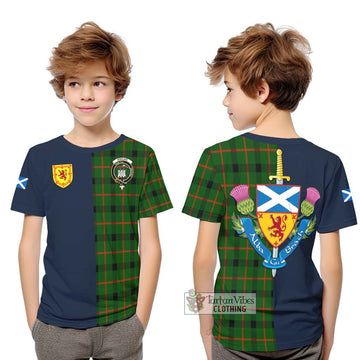 Kincaid Modern Tartan Kid T-Shirt Alba with Scottish Lion Royal Arm Half Style