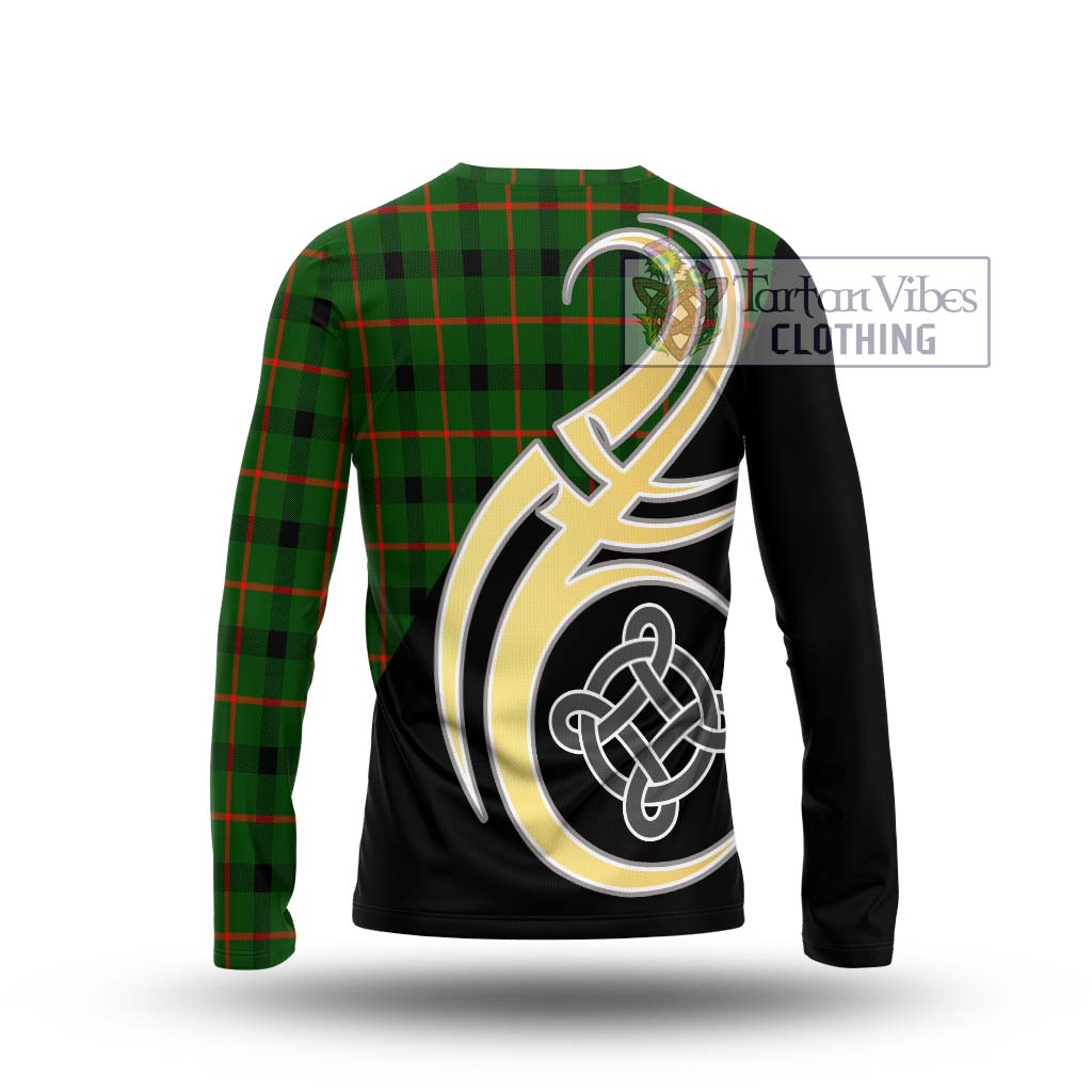 Kincaid Modern Tartan Long Sleeve T-Shirt with Family Crest and Celtic Symbol Style - Tartan Vibes Clothing