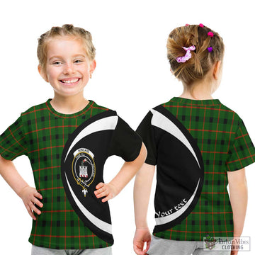 Kincaid Modern Tartan Kid T-Shirt with Family Crest Circle Style