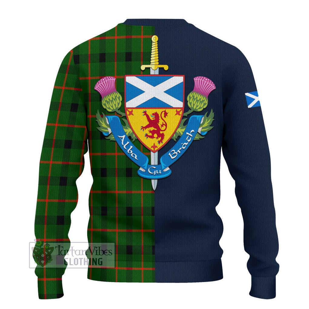 Tartan Vibes Clothing Kincaid Modern Tartan Knitted Sweater with Scottish Lion Royal Arm Half Style