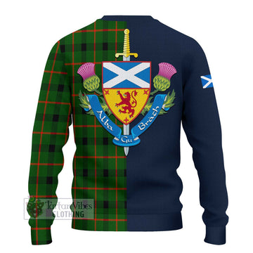 Kincaid Modern Tartan Ugly Sweater with Scottish Lion Royal Arm Half Style