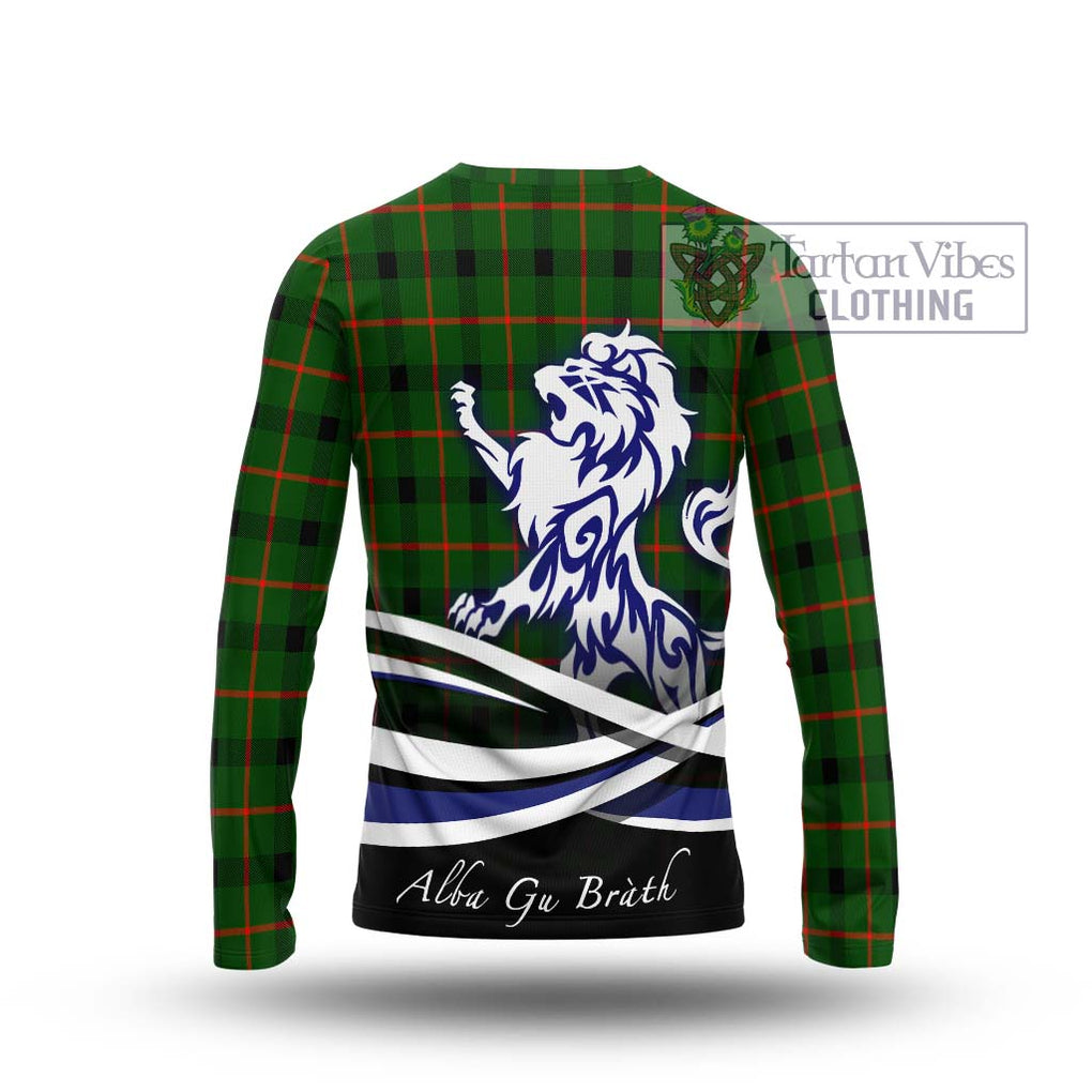 Kincaid Modern Tartan Long Sleeve T-Shirt with Alba Gu Brath Regal Lion Emblem - Tartanvibesclothing Shop