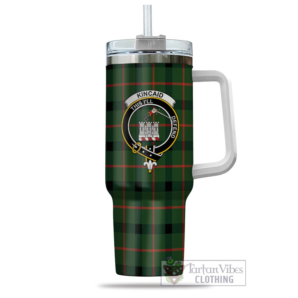 Tartan Vibes Clothing Kincaid Modern Tartan and Family Crest Tumbler with Handle