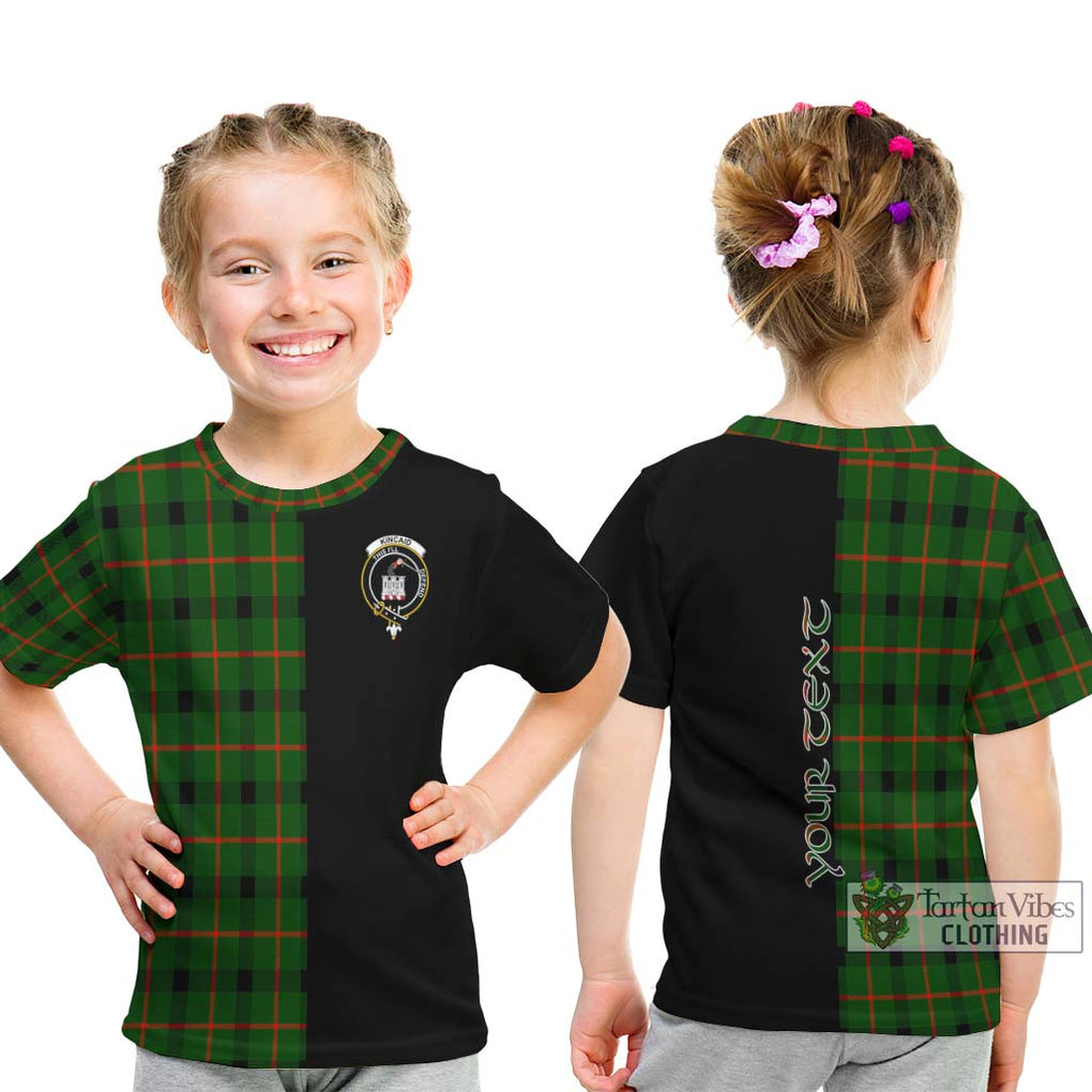 Kincaid Modern Tartan Kid T-Shirt with Family Crest and Half Of Me Style - Tartanvibesclothing Shop