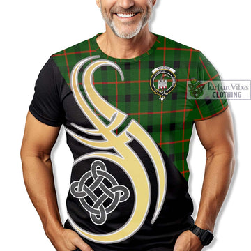 Kincaid Modern Tartan T-Shirt with Family Crest and Celtic Symbol Style