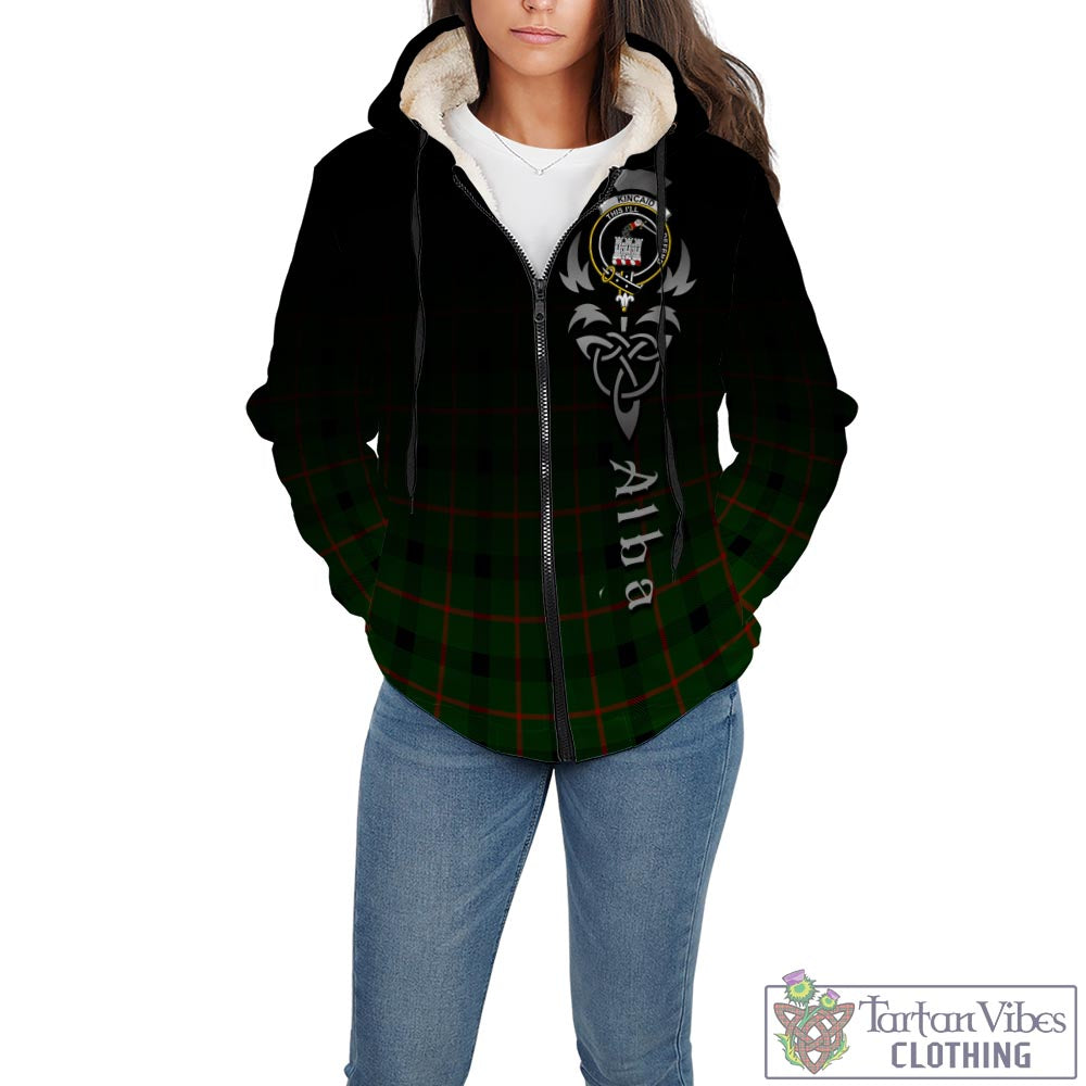 Tartan Vibes Clothing Kincaid Modern Tartan Sherpa Hoodie Featuring Alba Gu Brath Family Crest Celtic Inspired