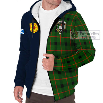 Kincaid Modern Tartan Sherpa Hoodie Alba with Scottish Lion Royal Arm Half Style