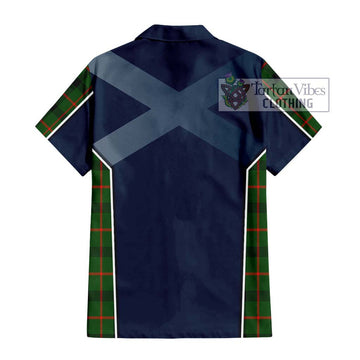 Kincaid Modern Tartan Short Sleeve Button Shirt with Family Crest and Lion Rampant Vibes Sport Style