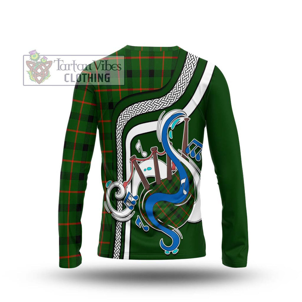 Tartan Vibes Clothing Kincaid Modern Tartan Long Sleeve T-Shirt with Epic Bagpipe Style