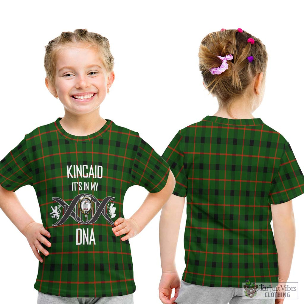 Kincaid Modern Tartan Kid T-Shirt with Family Crest DNA In Me Style - Tartanvibesclothing Shop