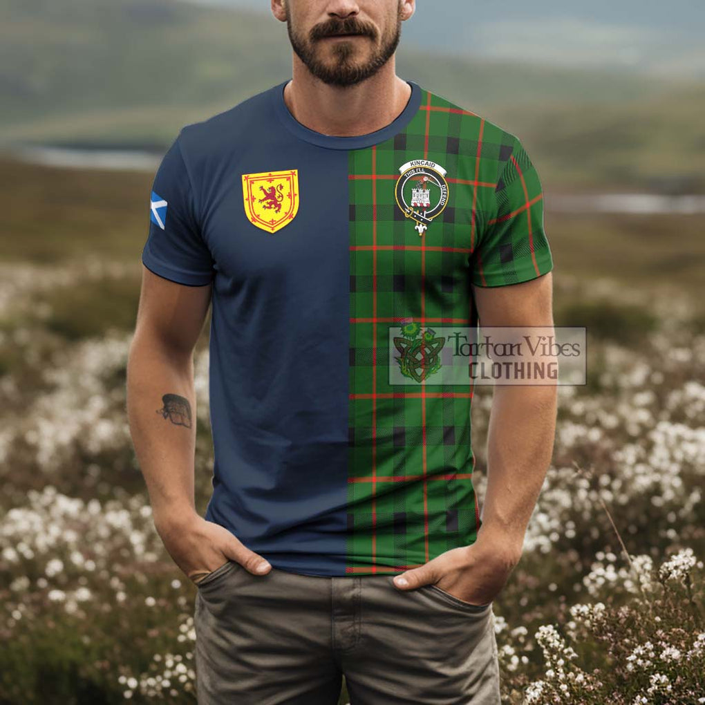 Tartan Vibes Clothing Kincaid Modern Tartan T-Shirt Alba with Scottish Lion Royal Arm Half Style