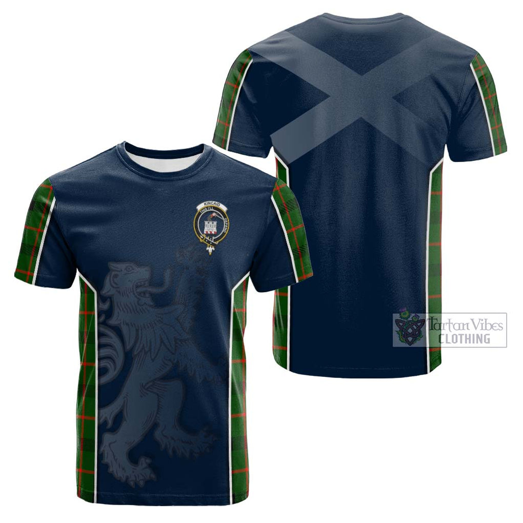 Tartan Vibes Clothing Kincaid Modern Tartan Cotton T-shirt with Family Crest and Lion Rampant Vibes Sport Style