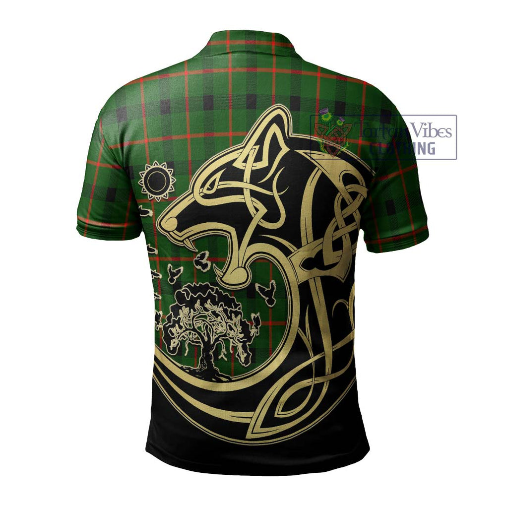 Kincaid Modern Tartan Polo Shirt with Family Crest Celtic Wolf Style - Tartanvibesclothing Shop