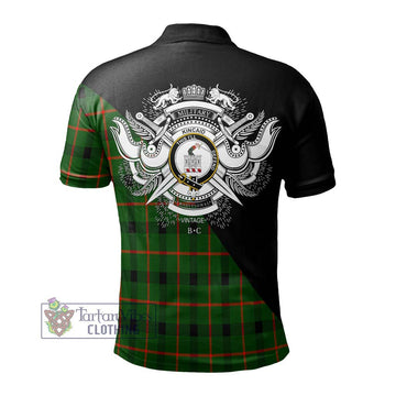 Kincaid Modern Tartan Polo Shirt with Family Crest and Military Logo Style