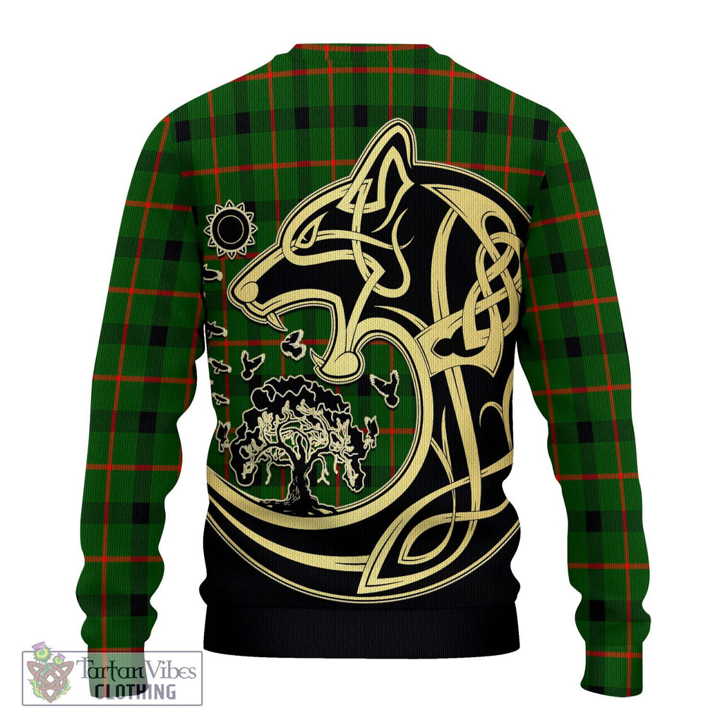 Kincaid Modern Tartan Knitted Sweater with Family Crest Celtic Wolf Style - Tartan Vibes Clothing