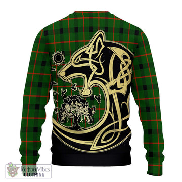 Kincaid Modern Tartan Ugly Sweater with Family Crest Celtic Wolf Style