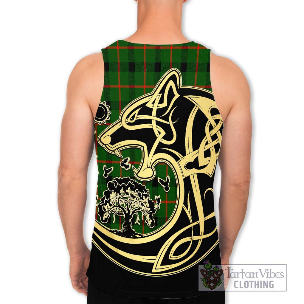 Kincaid Modern Tartan Men's Tank Top with Family Crest Celtic Wolf Style - Tartan Vibes Clothing