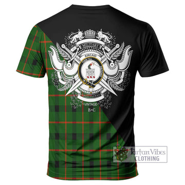 Kincaid Modern Tartan T-Shirt with Family Crest and Military Logo Style