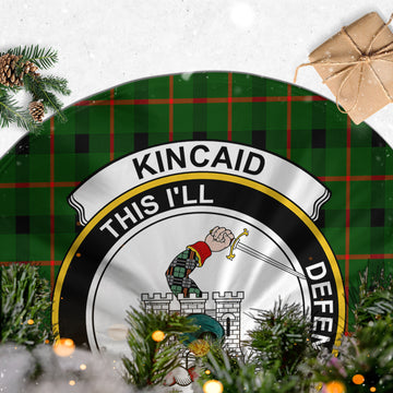 Kincaid Modern Tartan Christmas Tree Skirt with Family Crest