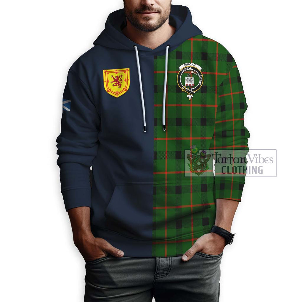 Tartan Vibes Clothing Kincaid Modern Tartan Hoodie with Scottish Lion Royal Arm Half Style