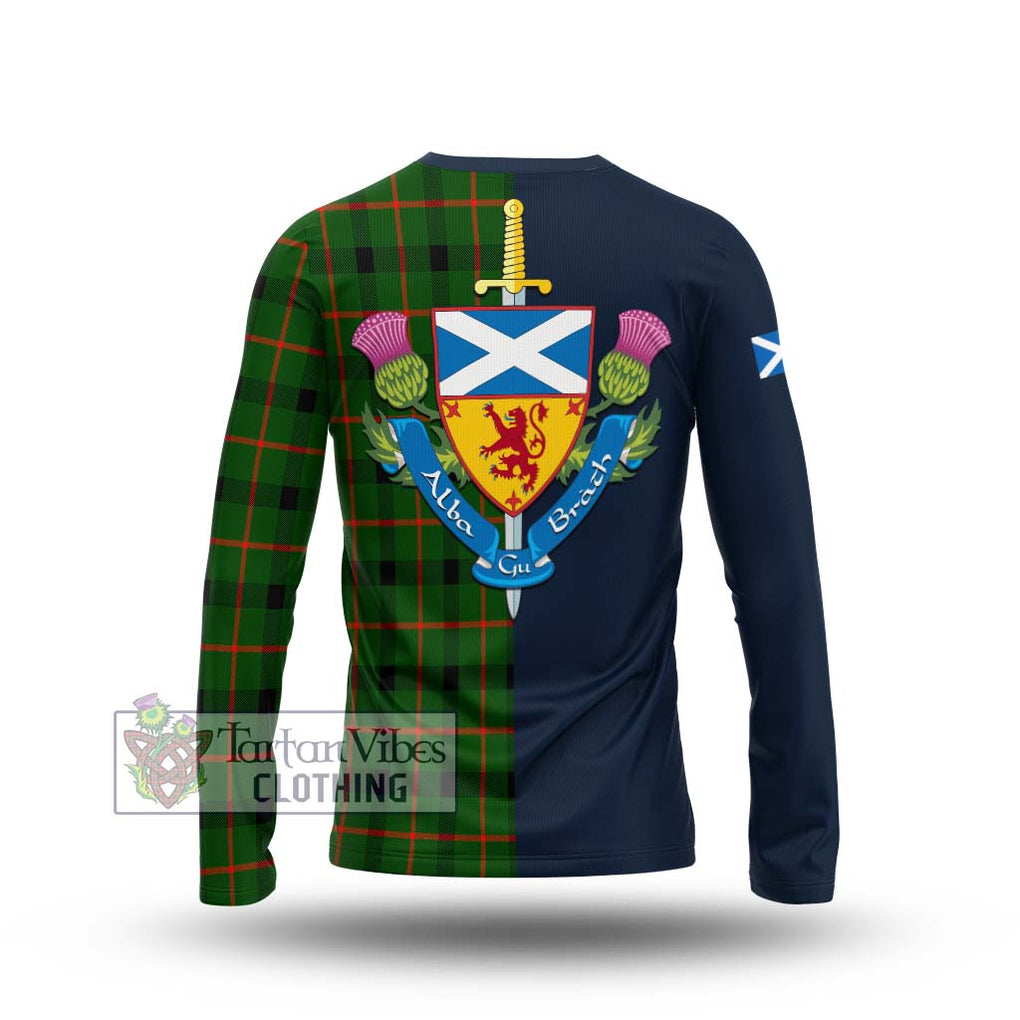 Tartan Vibes Clothing Kincaid Modern Tartan Long Sleeve T-Shirt with Scottish Lion Royal Arm Half Style