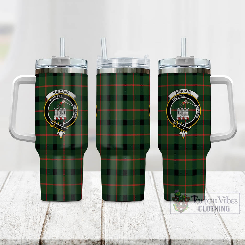 Tartan Vibes Clothing Kincaid Modern Tartan and Family Crest Tumbler with Handle