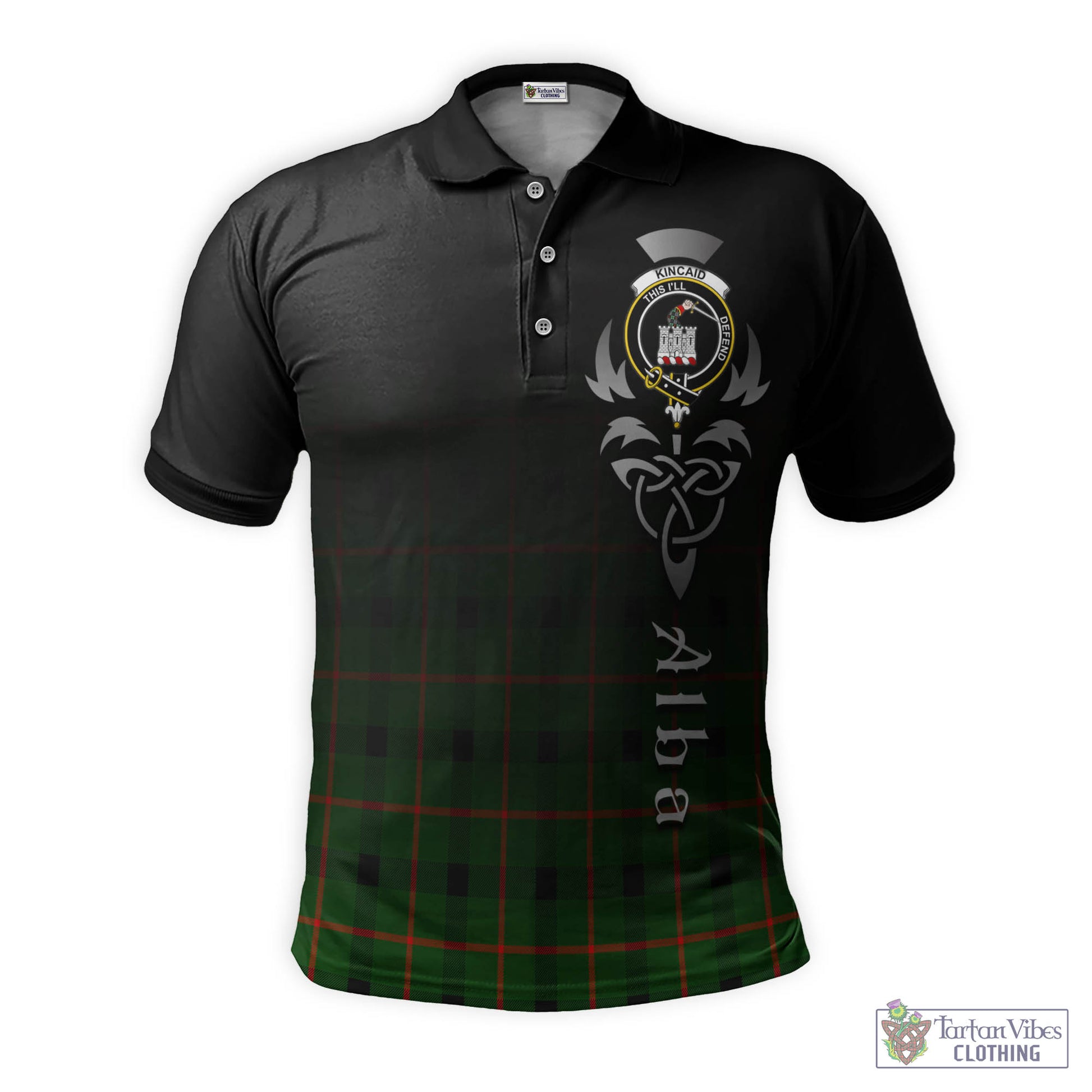 Tartan Vibes Clothing Kincaid Modern Tartan Polo Shirt Featuring Alba Gu Brath Family Crest Celtic Inspired