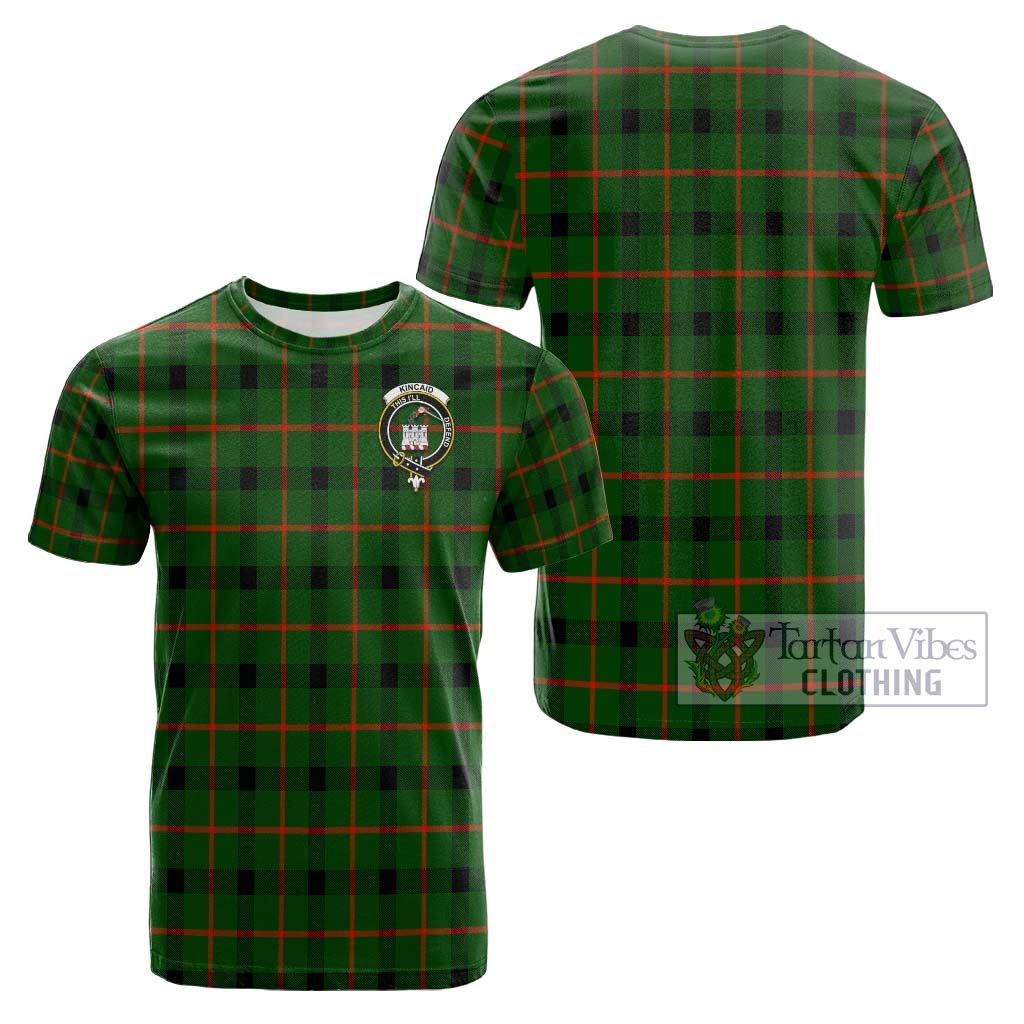 Tartan Vibes Clothing Kincaid Modern Tartan Cotton T-Shirt with Family Crest