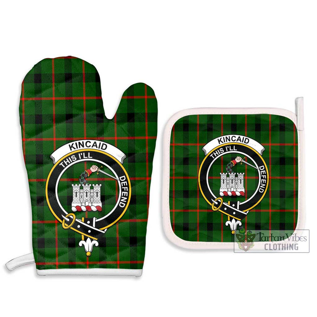 Kincaid Modern Tartan Combo Oven Mitt & Pot-Holder with Family Crest Combo 1 Oven Mitt & 2 Pot-Holder White - Tartan Vibes Clothing