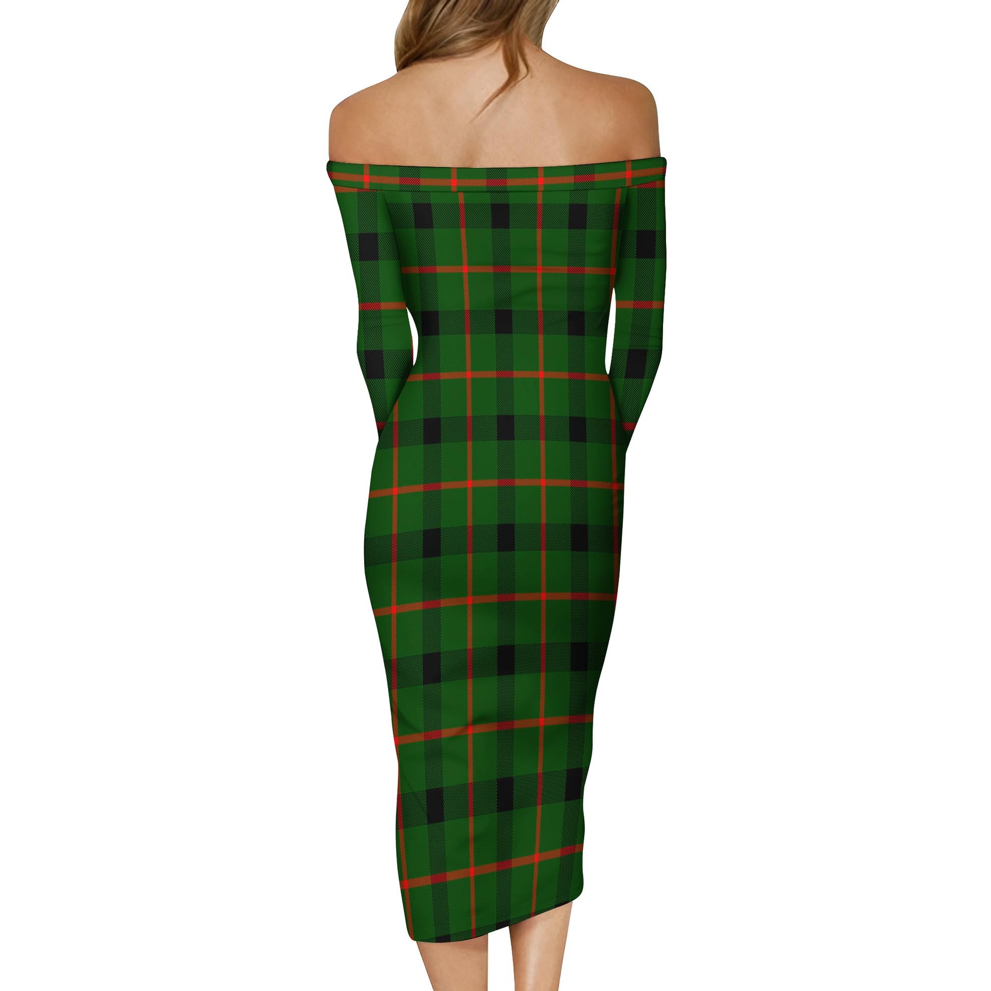 Kincaid Modern Tartan Off Shoulder Lady Dress - Tartanvibesclothing