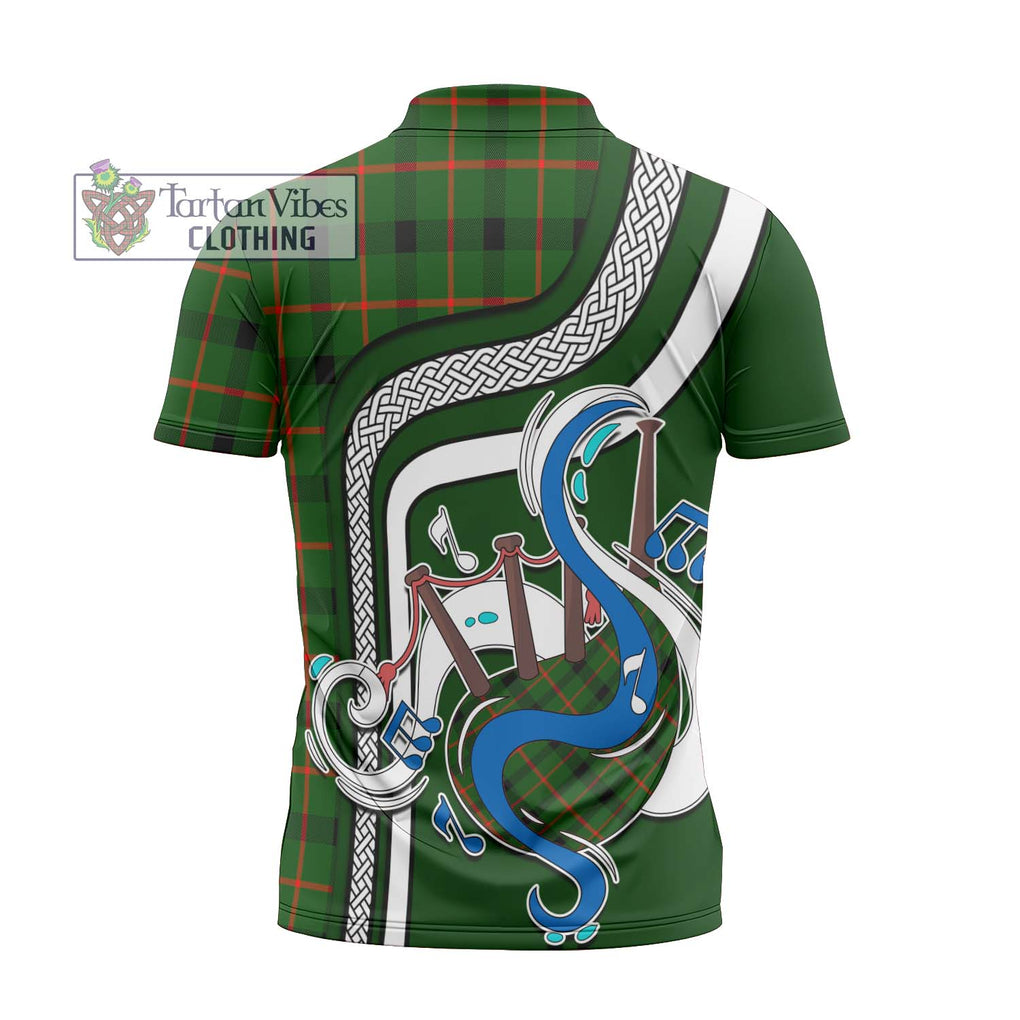 Kincaid Modern Tartan Zipper Polo Shirt with Epic Bagpipe Style - Tartanvibesclothing Shop