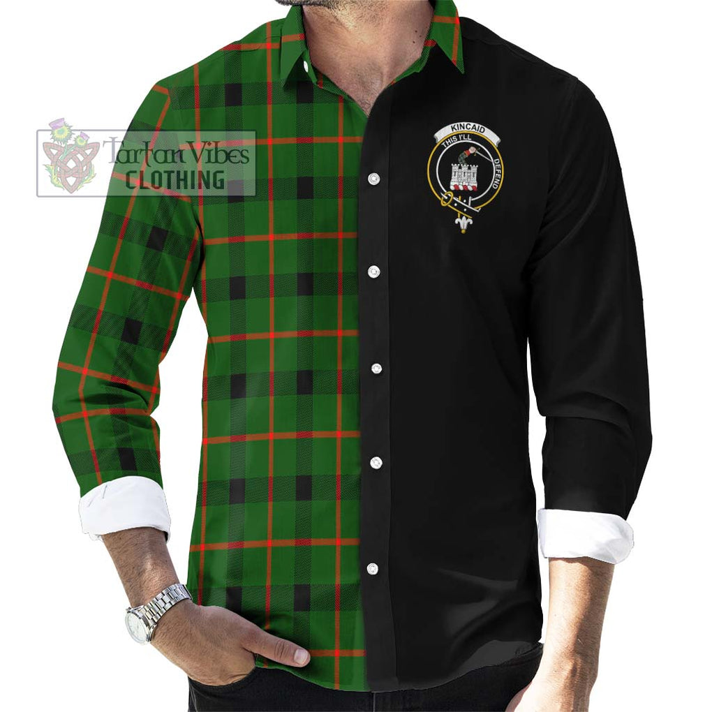 Kincaid Modern Tartan Long Sleeve Button Shirt with Family Crest and Half Of Me Style - Tartanvibesclothing Shop