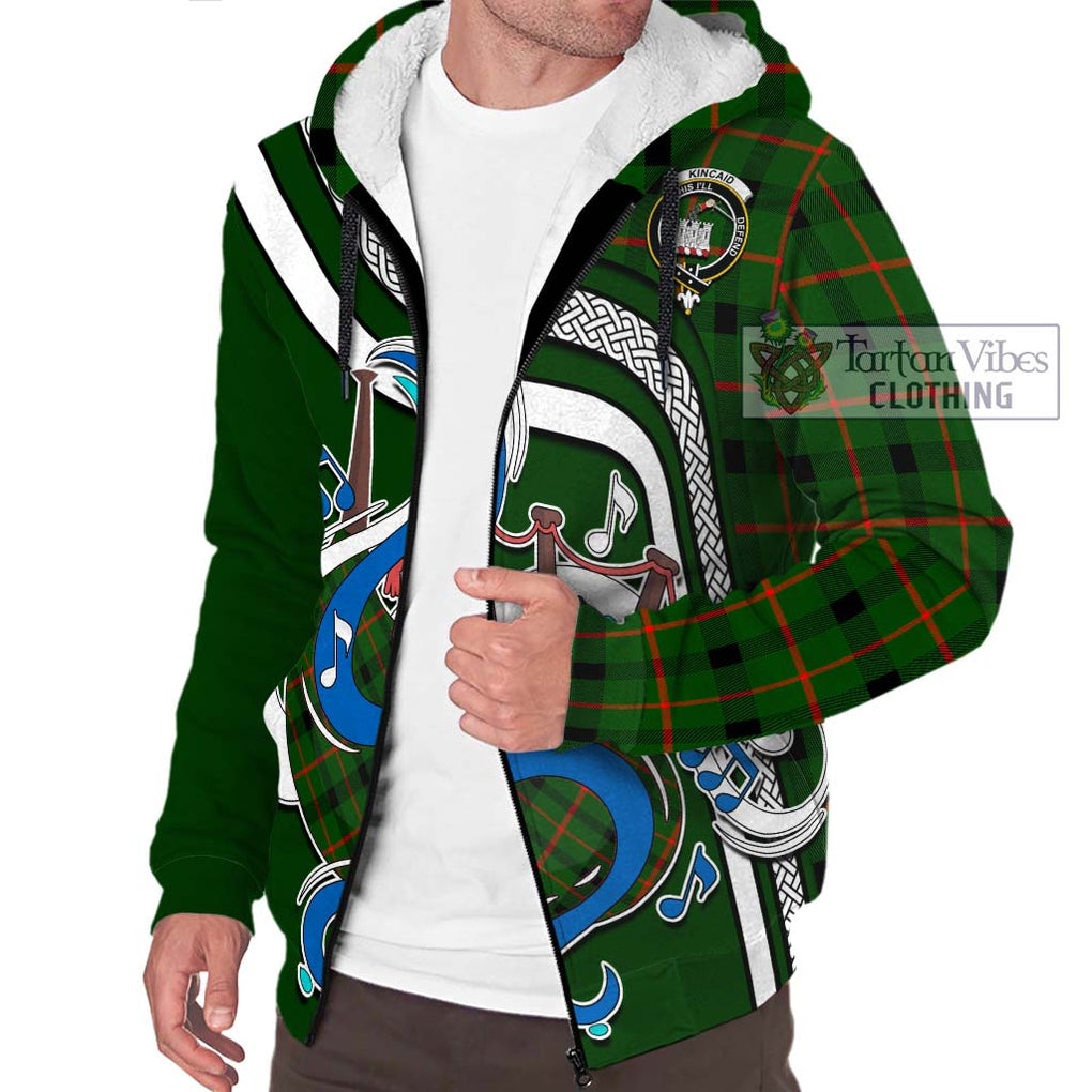 Kincaid Modern Tartan Sherpa Hoodie with Epic Bagpipe Style Unisex - Tartanvibesclothing Shop