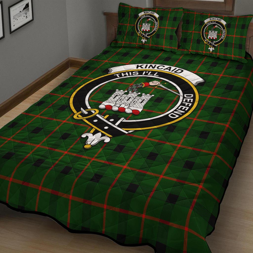 Kincaid Modern Tartan Quilt Bed Set with Family Crest - Tartanvibesclothing