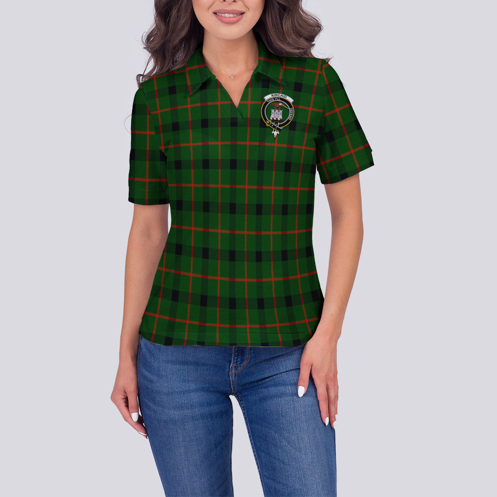 Kincaid Modern Tartan Polo Shirt with Family Crest For Women - Tartan Vibes Clothing