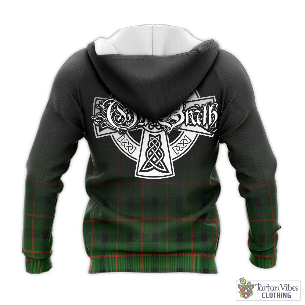 Tartan Vibes Clothing Kincaid Modern Tartan Knitted Hoodie Featuring Alba Gu Brath Family Crest Celtic Inspired